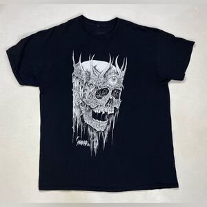 Sawblade666 Third Eye Skull Graphic T-shirt Men XL Black Short Sleeve